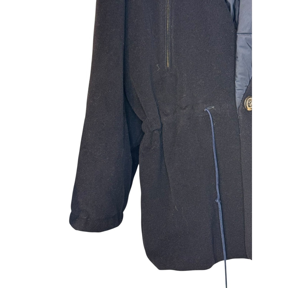 Saks Fifth Avenue X Sahza Women's Jacket Coat Vintage 100% Wool Navy 44/10 US - Picture 3 of 10